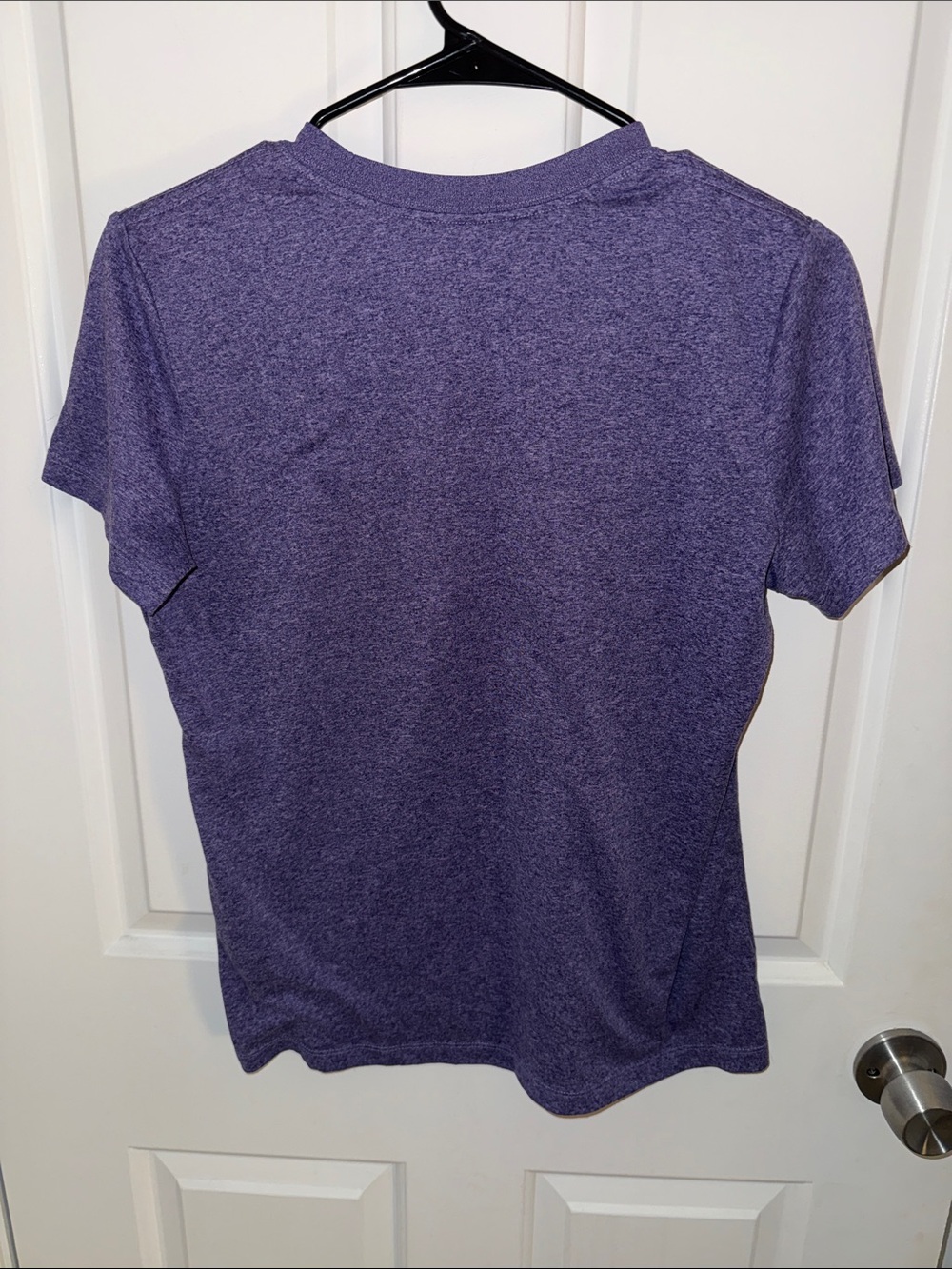 Nike Womens Heathered Purple Dri-FIT Short Sleeve Tee White Swoosh M - Picture 6 of 6